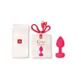 Gvibe Gplug - Маленькая дизайнерская анальная пробка с вибрацией, 8х2.8 см (розовый)