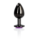 Анальна пробка - Ouch! Metal Butt Plug Medium Gunmetal/Amethyst Purple