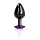 Анальна пробка - Ouch! Metal Butt Plug Medium Gunmetal/Amethyst Purple