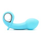 Анальный вибратор KissToy Klein Blue с надувающимся кончиком, unisex, диаметр 35-50мм