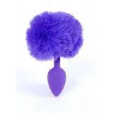 Анальна пробка - Bunny Tail Silicone Purple Plug Purple