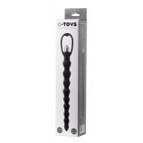 Анальная цепочка Toyfa A-Toys с вибрацией, силикон, черный, 32,7см