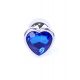 Анальна пробка - Jewellery Silver Heart PLUG- Dark Blue