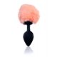 Анальна пробка - Bunny Tail Silicone Black Plug Peach