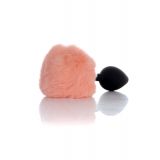 Анальна пробка - Bunny Tail Silicone Black Plug Peach
