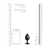 Анальна пробка - Ouch! Metal Butt Plug Medium Gunmetal/Amethyst Purple