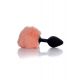 Анальна пробка - Bunny Tail Silicone Black Plug Peach
