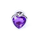 Анальна пробка - Jewellery Silver Heart PLUG- Purple Анальна пробка - Jewellery Silver Heart PLUG- Purple