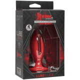 Doc Johnson Kink Lube Luge Premium Silicone Plug 4" - силиконовая анальная пробка, 9х3,81 см (красный)