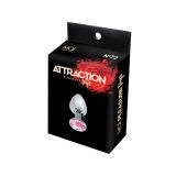 Металева анальна пробка з рожевим кристалом MAI Attraction Toys №72, довжина 5 см, діаметр 2,5 см
