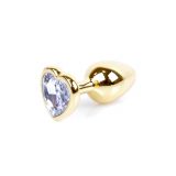 Анальна пробка - Jewellery Gold Heart Plug Clear