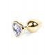 Анальна пробка - Jewellery Gold Heart Plug Clear