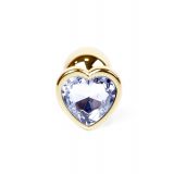 Анальна пробка - Jewellery Gold Heart Plug Clear