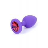 Анальна пробка - Jewellery Silicone Purple Plug S Red