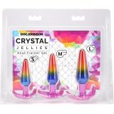 Набір анальних пробок Doc Johnson Crystal Jellies - Anal Trainer Set - Rainbow