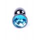 Анальна пробка - Jewellery Dark Silver PLUG- Light Blue