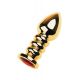Gold anal plug TOYFA Metal with dark red round-shaped gem, length 8,5 cm, diameter 2,5-3,8 cm, weigh