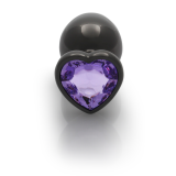 Анальна пробка - Ouch! Metal Butt Plug Large Gunmetal/Amethyst Purple