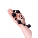 Анальний ланцюжок Toyfa A - Toys з кульками, силікон, чорний, 35,9см