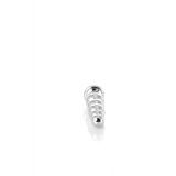 Silver anal plug TOYFA Metal with dark blue round-shaped gem, length 12,5 cm, diameter 1,8-3,4 cm, w