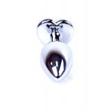 Анальна пробка - Jewellery Silver Heart Plug Clear