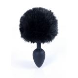 Анальна пробка - Bunny Tail Silicone Black Plug Black