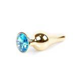 Анальна пробка - Jewellery Gold Long Plug Light Blue