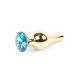 Анальна пробка - Jewellery Gold Long Plug Light Blue