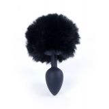 Анальна пробка - Bunny Tail Silicone Black Plug Black