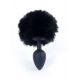Анальна пробка - Bunny Tail Silicone Black Plug Black