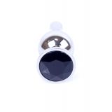 Анальна пробка - Jewellery Silver Long Plug Black