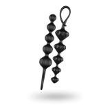 Satisfyer Beads Silicone black - анальні кульки, 20.5х3.4 см