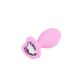 Анальна пробка - Silicone Anal Plug With Heart Crystal Base Pink