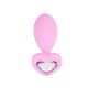 Анальна пробка - Silicone Anal Plug With Heart Crystal Base Pink