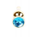 Анальна пробка - Jewellery Gold Long Plug Light Blue
