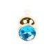 Анальна пробка - Jewellery Gold Long Plug Light Blue