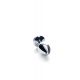 Silver anal plug TOYFA Metal with black round-shaped gem, length 7,5 cm, diameter 1,8-3,4 cm, weight