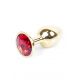 Анальна пробка - Jewellery Gold Plug Red