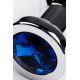 Silver anal plug TOYFA Metal with dark blue round-shaped gem, length 12,5 cm, diameter 1,8-3,4 cm, w