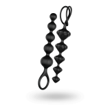 Satisfyer Beads Silicone black - анальні кульки, 20.5х3.4 см