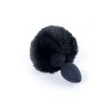 Анальна пробка - Bunny Tail Silicone Black Plug Black