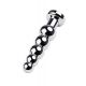 Silver anal plug TOYFA Metal with dark blue round-shaped gem, length 12,5 cm, diameter 1,8-3,4 cm, w