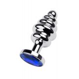 Silver anal plug with red gem