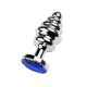 Silver anal plug with red gem