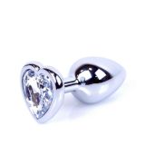 Анальна пробка - Jewellery Silver Heart Plug Clear