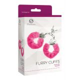 Наручники S Pleasures Furry Cuffs Pink с пушистой отделкой, 2 ключа в комплекте