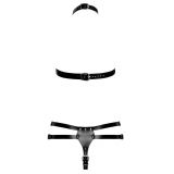 2001055 Leather Harness Set - Black {} S/M