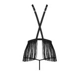 Комплект белья Passion Exclusive INDRA SET OpenBra XXL/XXXL, black, стринги, портупея с бахромой