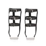 Шкіряна портупея для гомілкостопу зі шпорами Liebe Seele Leather High Heel Ankle Harness Silver