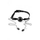 Fetish Fantasy Series Ball Gag & Nipple Clamps кляп із затисками для сосків